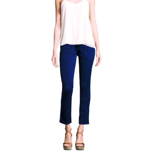 Neiman Marcus Sally Cropped Washed Twill Jeans - Picture 2 of 5